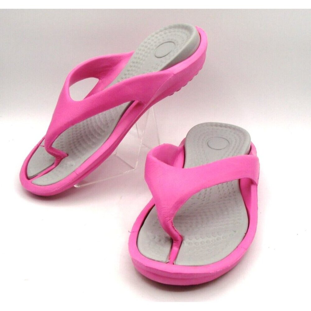 Womens Size W9-10 Sandals Pink Gray Slip On Comfort Flip Flops Fashion Shoes